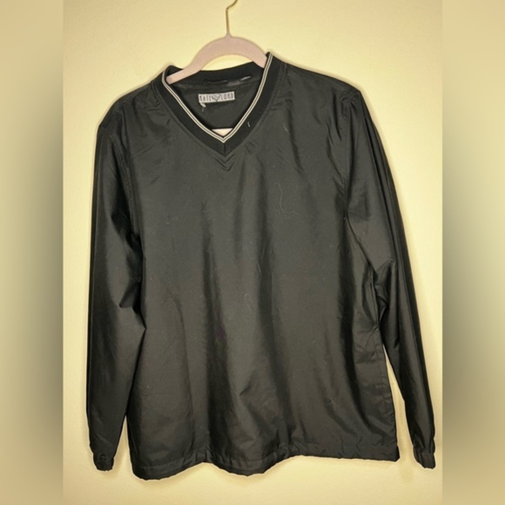 Kate Lord L/S Black Pullover V-Neck Golf Windbreaker - Size Medium